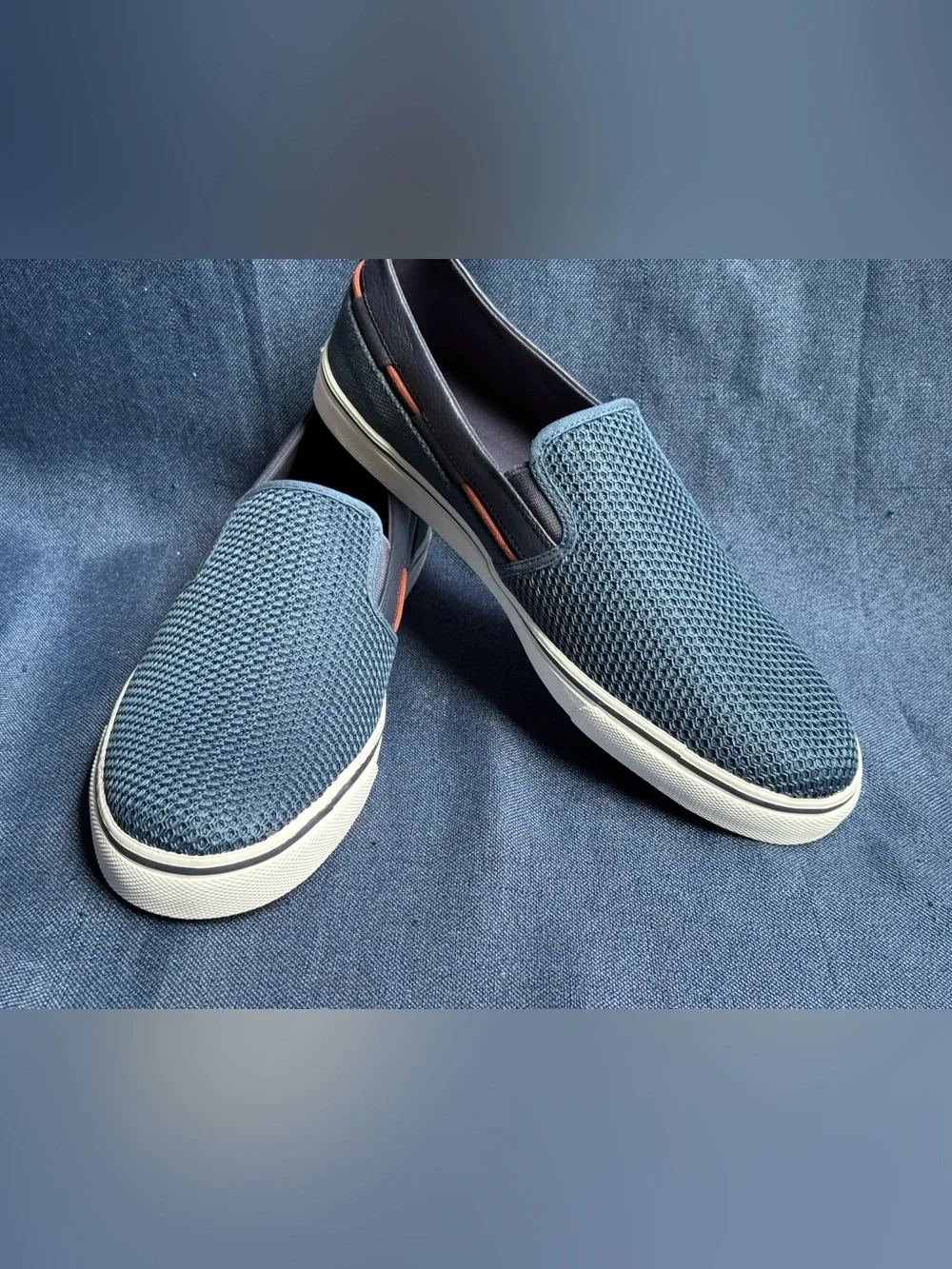 Tommy Bahama Exodus Mesh Slip On Loafer Shoes Navy Blue Boat Sneakers Men  13